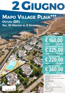 PONTE 2 GIUGNO - MAPO VILLAGE PLAIA individuali
